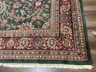 Indo Mahal Rug 9x12, Green and Red Hand Knotted Wool Oriental Carpet, Allover Floral Vintage Carpet, 9 x 12 Traditional Area Rug Handmade - Jewel Rugs