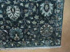 5' 6" X 8' Vintage Handmade Pakistani Floral Oriental Wool Rug Black Dark Grey - Jewel Rugs