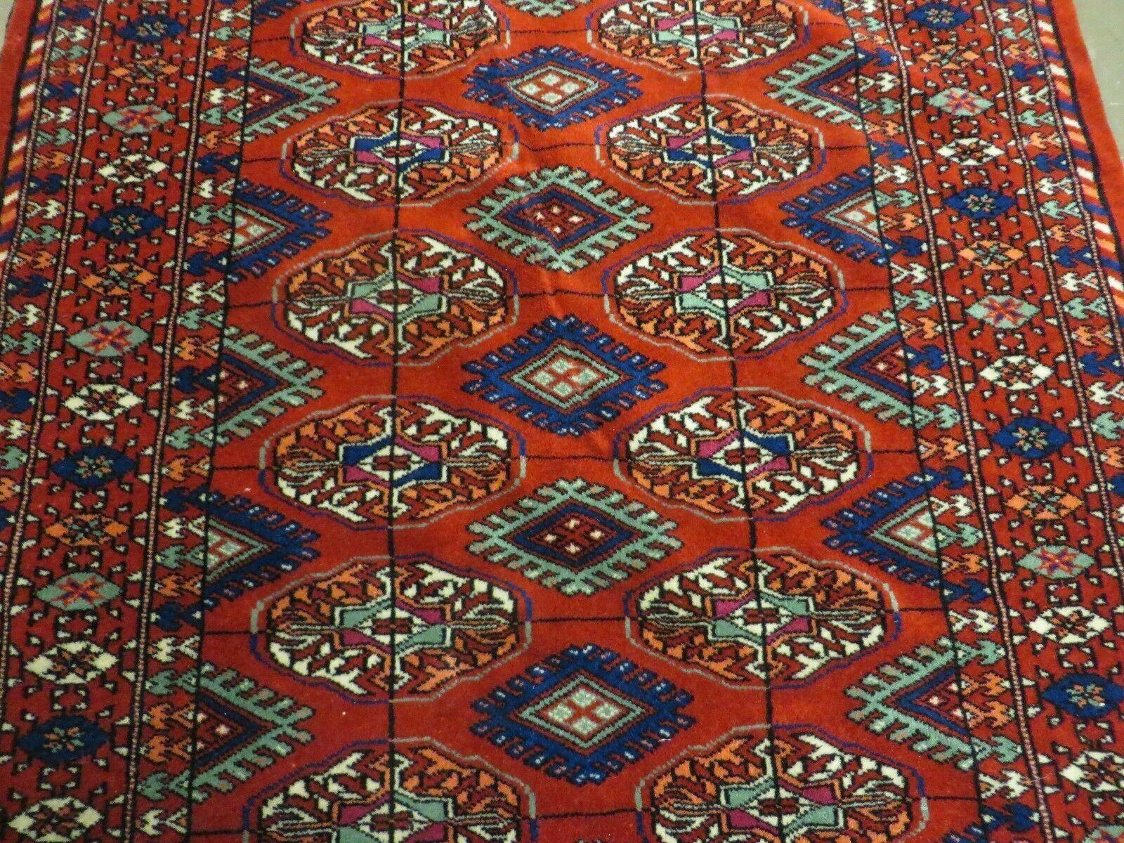 3' X 5' Vintage Handmade Bokhara Turkoman Pakistan Wool Rug Carpet Nice - Jewel Rugs