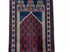 3x5 Vintage Handmade Tribal Wool Rug Balouchi Prayer Rug Afghan Rug Red Blue Wow - Jewel Rugs