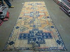 4' X 11' Antique Handmade Turkish Geometric Oriental Wool Corridor Rug Nice - Jewel Rugs