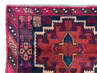 3' 2" X 4' 6" Vintage Handmade Tribal Wool Rug Balouchi Rug Afghan Red Blue 3x5 - Jewel Rugs