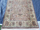 Vintage Very Long Runner 27' ft, Hand-Knotted, Light Salmon Pink & Beige, Indo Mahal Rug, Indian Carpet, Persian Oriental Design, 4' x 27' - Jewel Rugs