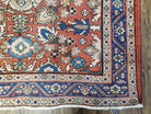 Antique Persian Karajeh Rug, Red & Blue, Hand-Knotted, Wool, 4' 6" x 6' 5" - Jewel Rugs