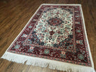 4' X 6' Handmade Indian Amritsar Wool Rug Carpet Ivory Beige - Jewel Rugs