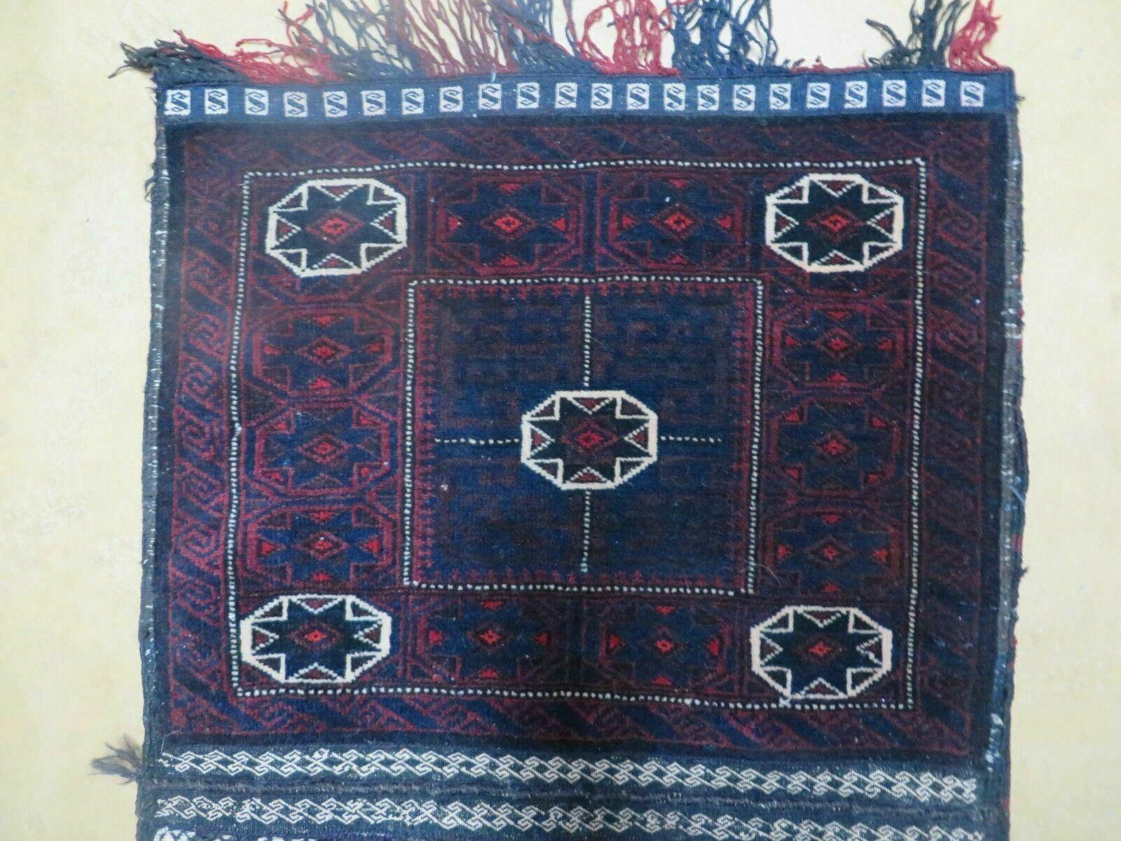 26" X 53" Antique Handmade Pakistan Balouchi Tribal Wool Rug Double Saddlebag Tobreh - Jewel Rugs