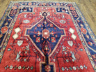 Antique Persian Zanjan Nahavand Heriz Rug, Red & Blue, Hand-Knotted, 5' x 9' 7" - Jewel Rugs