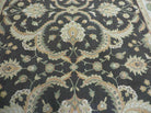 7' X 10' Vintage Machine Made Floral Oriental Wool Rug Black Nice - Jewel Rugs