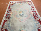 Gray & Red Chinese Art Deco Rug, 4x6 Vintage Chinese Carpet, 4 x 6 Hand Knotted Vintage Wool Rug with Flowers, 4 by 6 Area Rug - Jewel Rugs