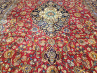 Antique 1930s Persian Kashan 10x14, Wool, Hand-Knotted, Central Medallion - Jewel Rugs