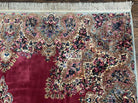 Vintage Karastan Red Kirman Rug #762, 8.8 x 12 Karastan Carpets, Original 700 Series Discontinued Karastan Rug, Large Floral Wool Area Rug - Jewel Rugs