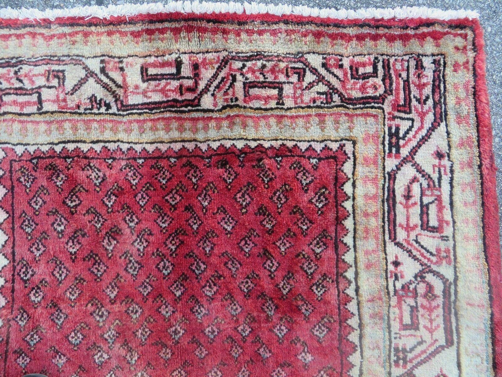 3'7"X 10' Antique Handmade India Oriental Paisley Wool Runner Rug Vegy # 31 - Jewel Rugs