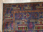 4x6 Handmade Balouch War Afghan Tribal Rug Organic Dyes Helicopter Tank Airplane - Jewel Rugs