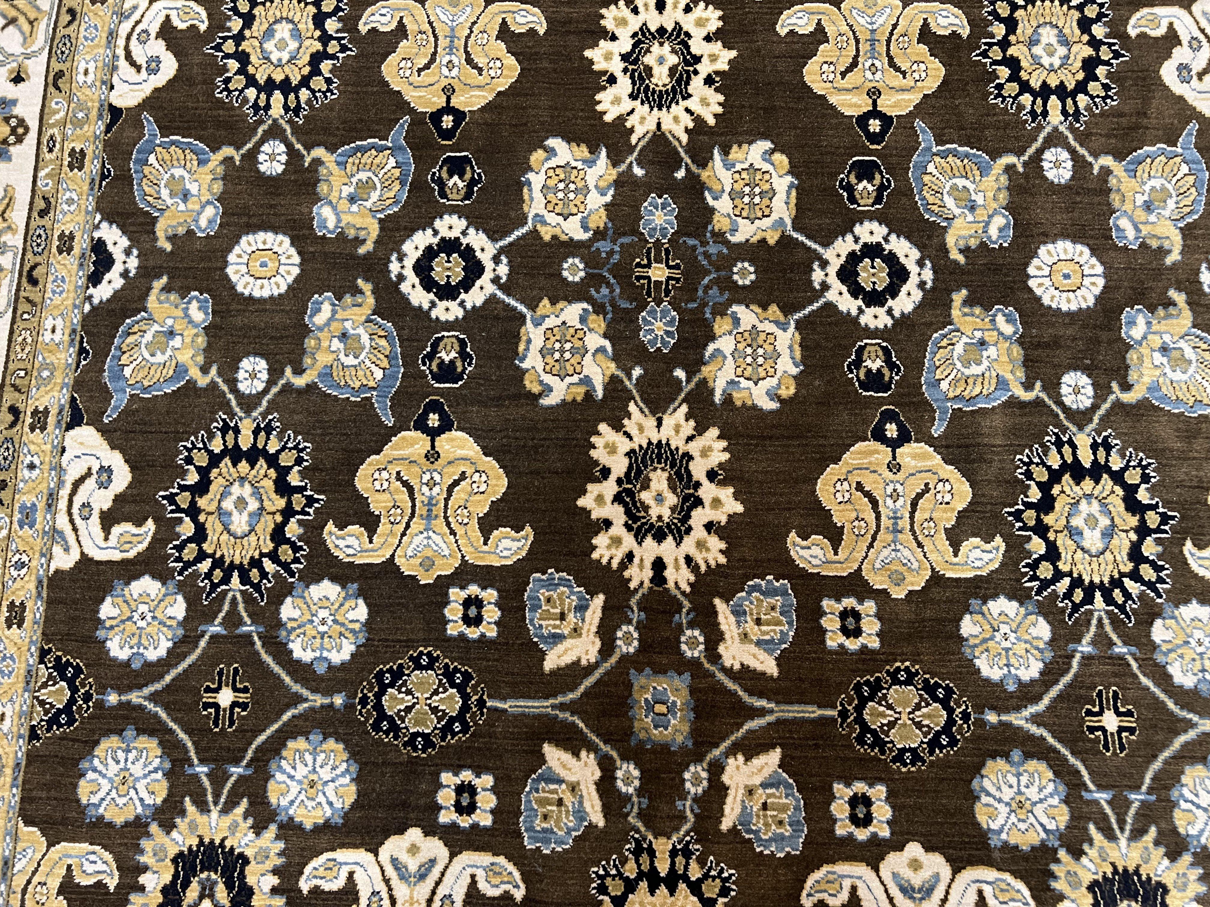 Karastan Rug 8 x 10.5, English Manor Stratford Mahogany #2120-513, Wool Karastan Carpet, Discontinued Karastan Area Rug, Brown Cream Gold - Jewel Rugs