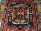 3' 10" X 10' Antique Handmade Turkish Anatolian Kazak Wool Runner Rug Nice Red - Jewel Rugs