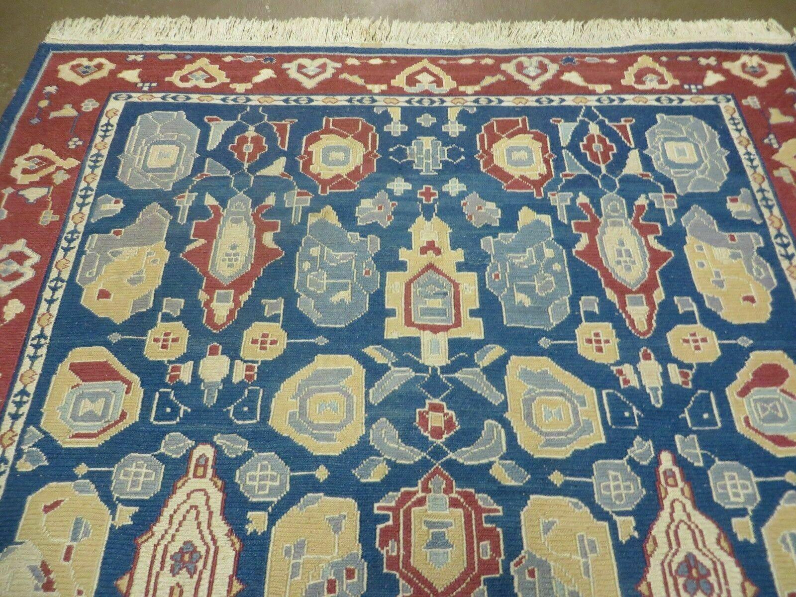 5' X 8' Vintage Romanian Bessarabian Kilim Handmade Flat Wool Rug Veg Dyes - Jewel Rugs