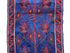 2'10"X 4'7" Vintage Handmade Tribal Wool Rug Balouchi Rug Afghan Rug Blue Red - Jewel Rugs