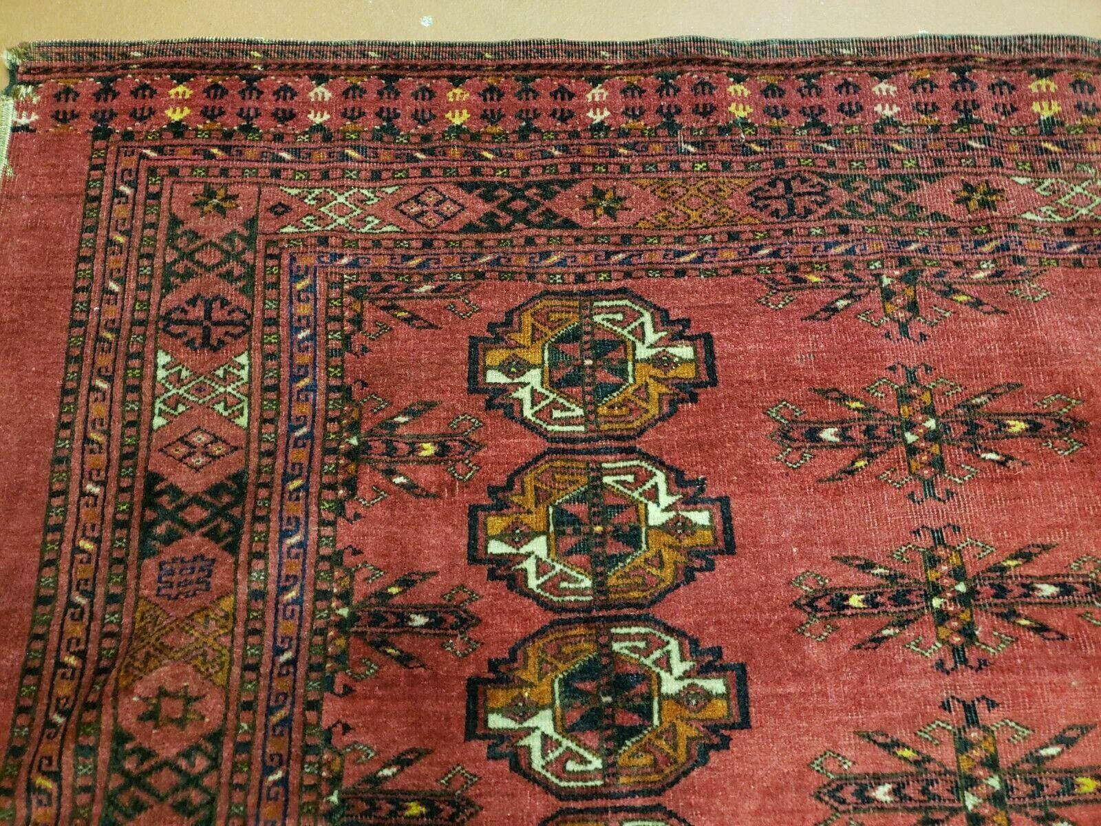 3' 1" X 5' 5" Antique Handmade Tribal Wool Rug Salor Turkoman Organic Dyes Wow - Jewel Rugs