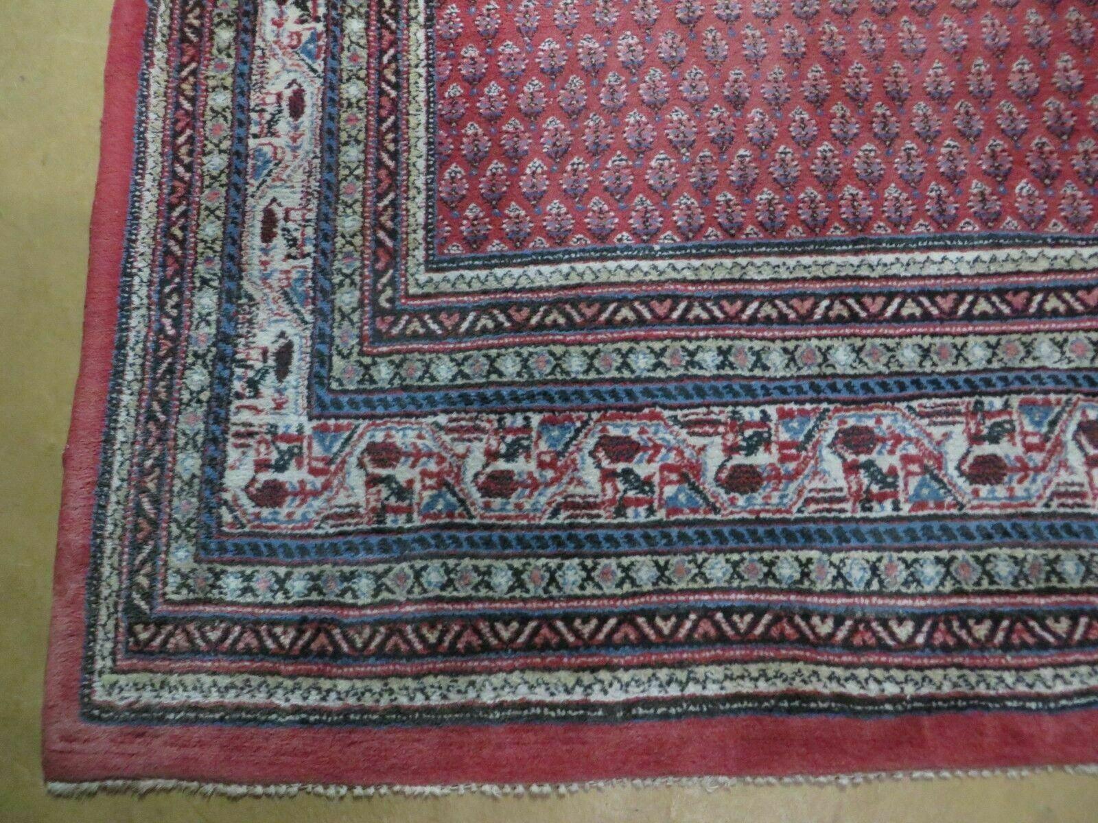 7' X 9' Vintage India Oriental Paisley Handmade Wool Rug Red Vegetable Dyes - Jewel Rugs