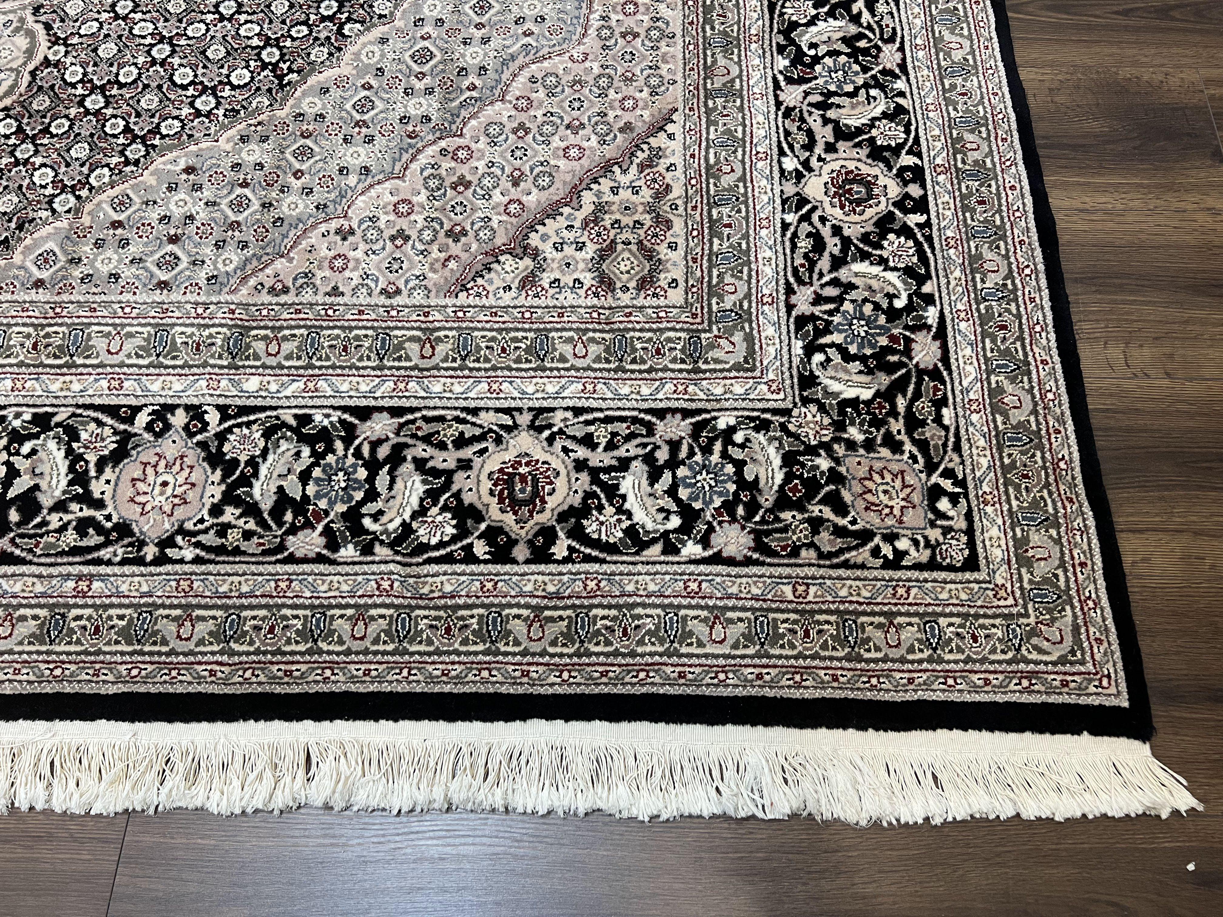 Sino Persian Rug 8x10, Wool and Silk Oriental Carpet, Herati Mahi Pattern, Medallion, Very Fine Rug, 8 x 10 Vintage Area Rug, Hand Knotted - Jewel Rugs