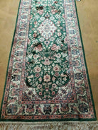 2' 7" X 10' Vintage Handmade Indian Kashmir Silk Runner Nice Oriental Rug - Jewel Rugs