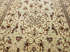 6' X 9' Vintage Handmade Ultra Fine Chinese Floral Wool Rug Silk Accents Beige - Jewel Rugs