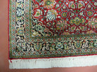 2.5' X 4' Vintage Handmade Fine Indo Kashmir Silk Red Rug Nice - Jewel Rugs