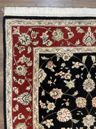 Pak Persian Rug 3x5, Black and Red, Floral Allover, Vintage Hand Knotted Wool Oriental Carpet, Pakistani Rug, Small Handmade Area Rug 3 x 5 - Jewel Rugs