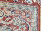 Antique Turkish Rug 10x14 - 11x14, Mahal Large Room Sized Area Rug Wool Hand-Knotted Red Blue Ivory Persian Carpet Oversized Living Room Rug - Jewel Rugs