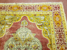 4' X 6' Antique Handmade Turkish Prayer Melas Oushak Wool Rug Gold Mustard Nice - Jewel Rugs