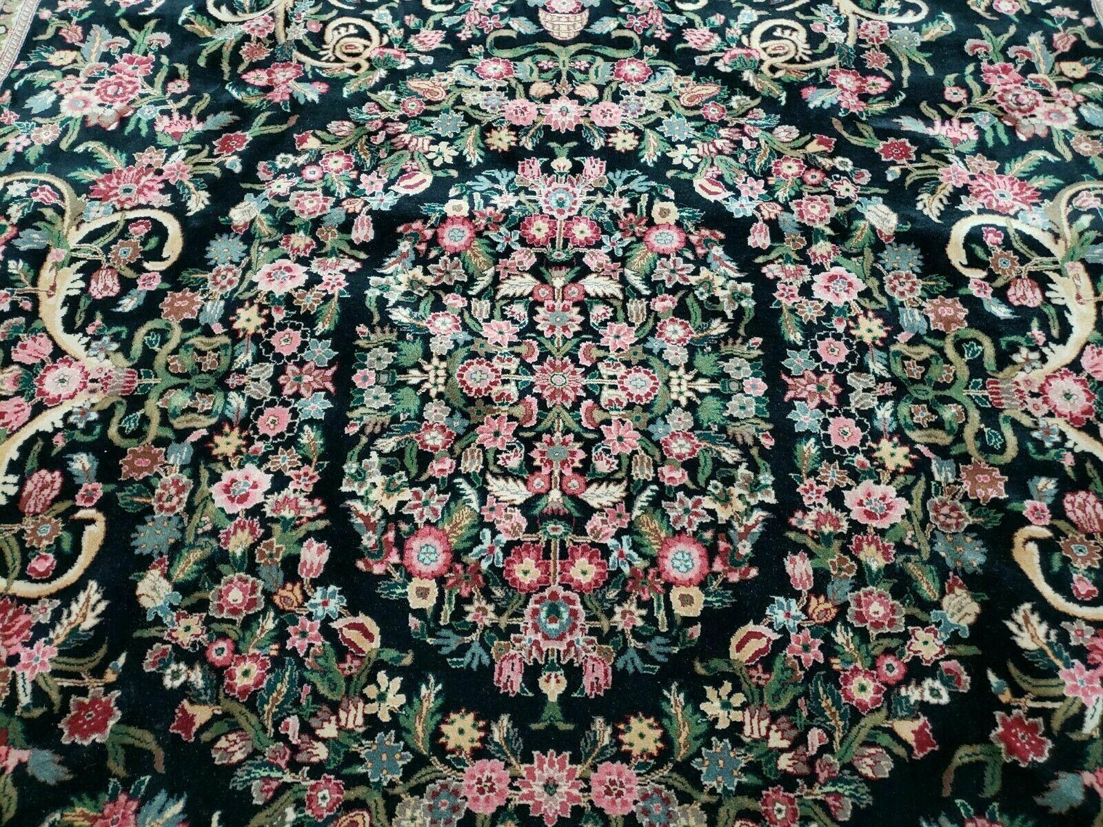 8' X 10' Vintage Handmade Chinese Floral Oriental Wool Rug Carpet Flowers Green - Jewel Rugs