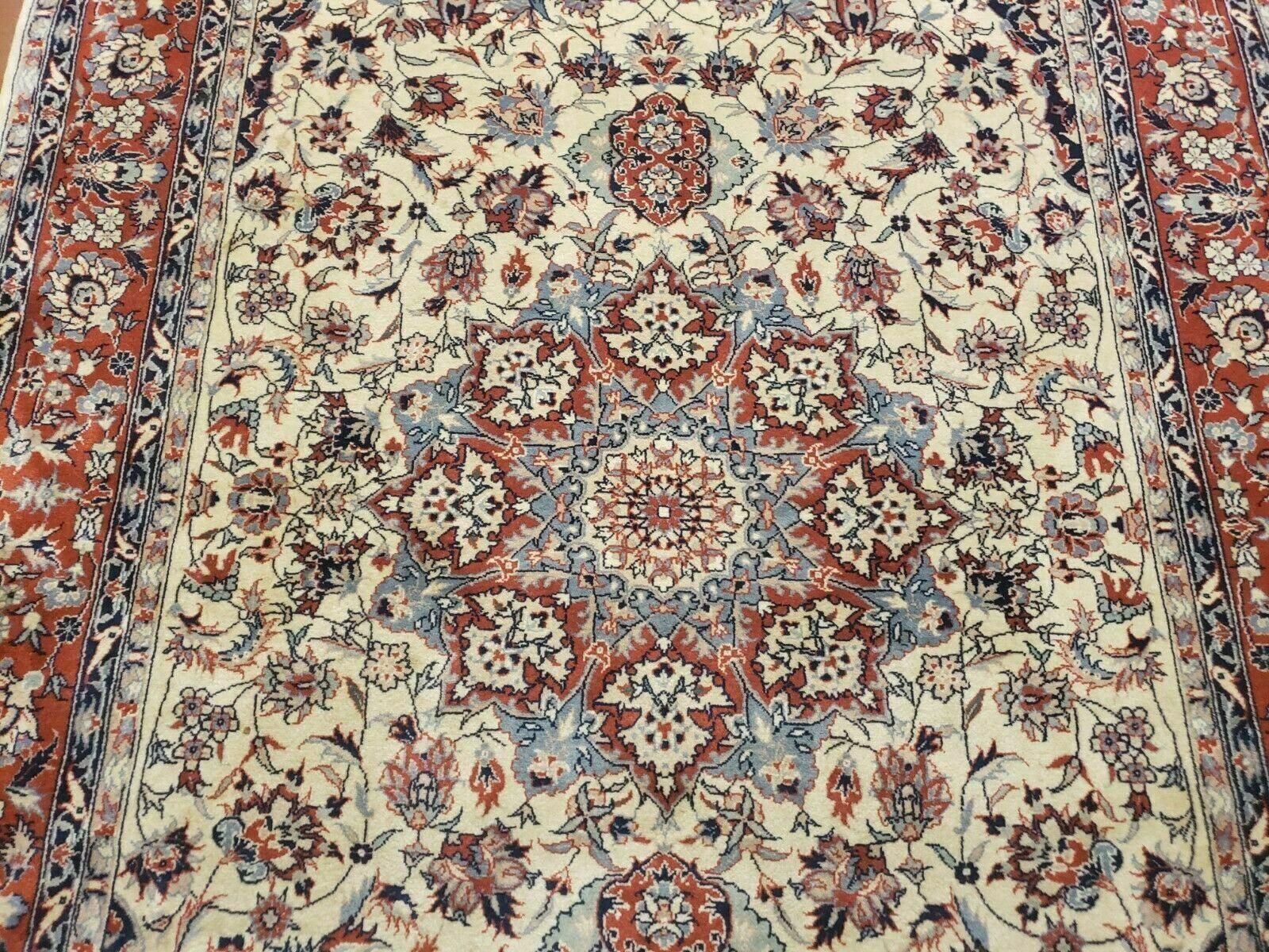 4' X 6' Handmade Ultra Fine Chinese Floral Oriental Wool Rug Hand Knotted Beige - Jewel Rugs