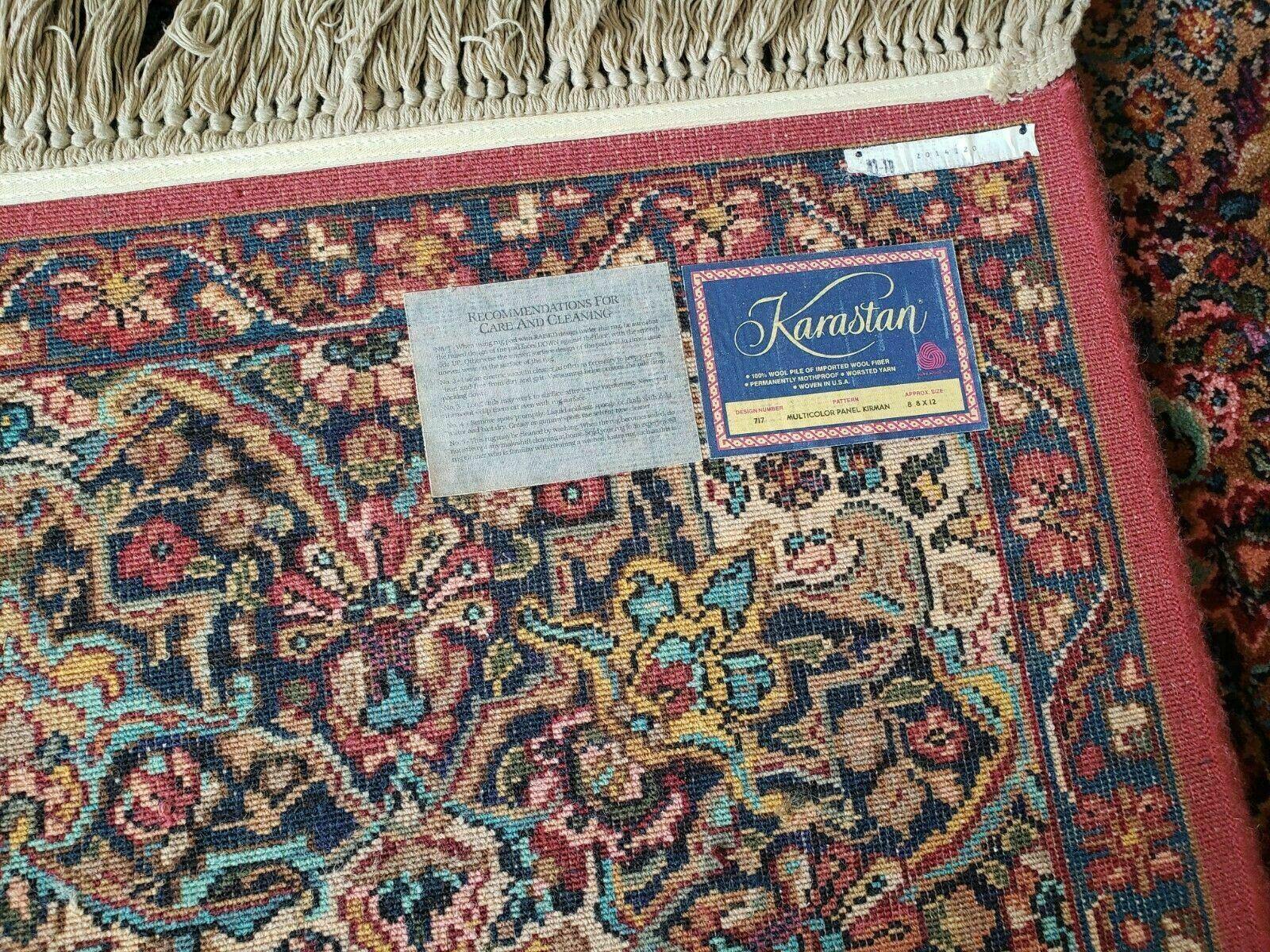 8' 8" X 12' Karastan Multicolor Panel Kirman # 717 Wool Rug American Beauty - Jewel Rugs