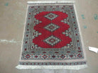 2' X 3' Vintage Handmade Pakistani Turkoman Bokhara Yamud Rug - Jewel Rugs