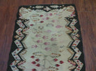 2' 7"X 11' Vintage Handmade Bessarabian Flat Weave Wool Rug Runner Beige and Black - Jewel Rugs