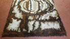 4.7 x 6.7 Rya Rug Danish Mid-Century Shag Rug Modern Abstract 1960s Carpet Brown Cream Tan Beige Area Rug 4x7 5x7 4x6 5x6 - Jewel Rugs