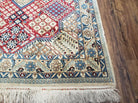 2' 8" X 3' 10" Handmade Wool Rug Carpet Floral Geometric Red Ivory Nice - Jewel Rugs