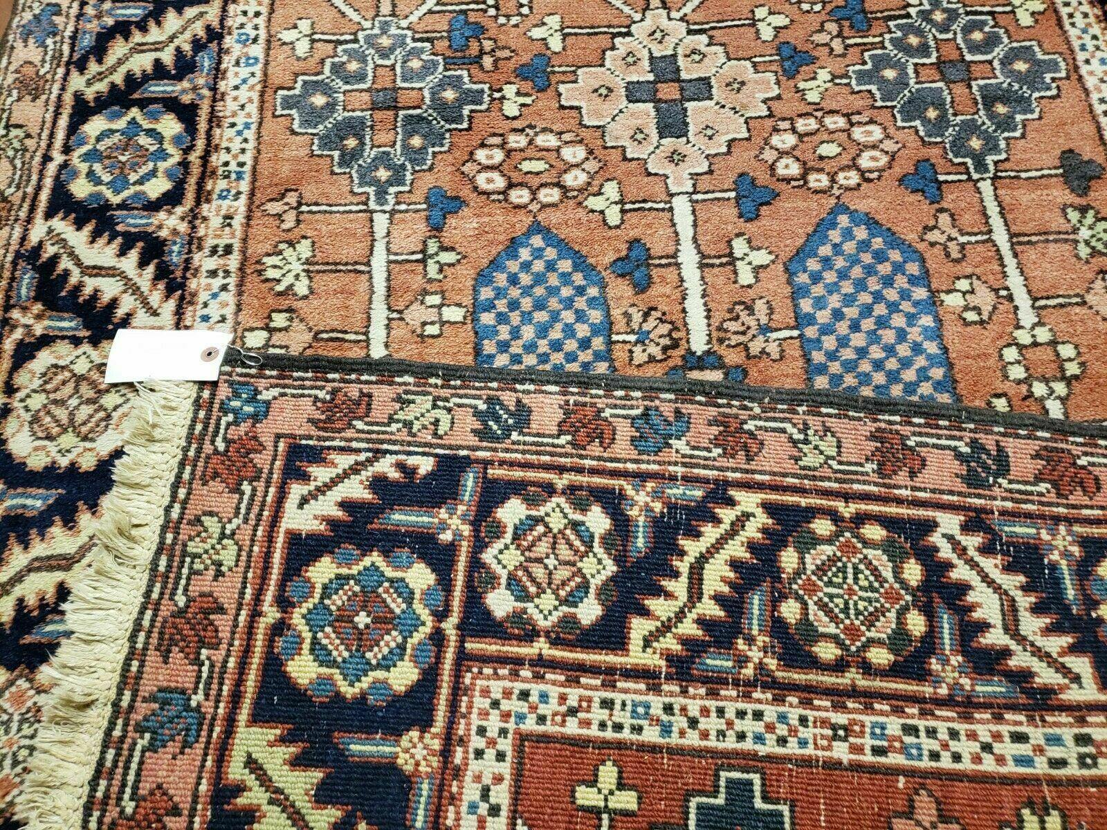 4' X 6' Handmade Turkish Wool Rug Decorative Rust Red Blue - Jewel Rugs