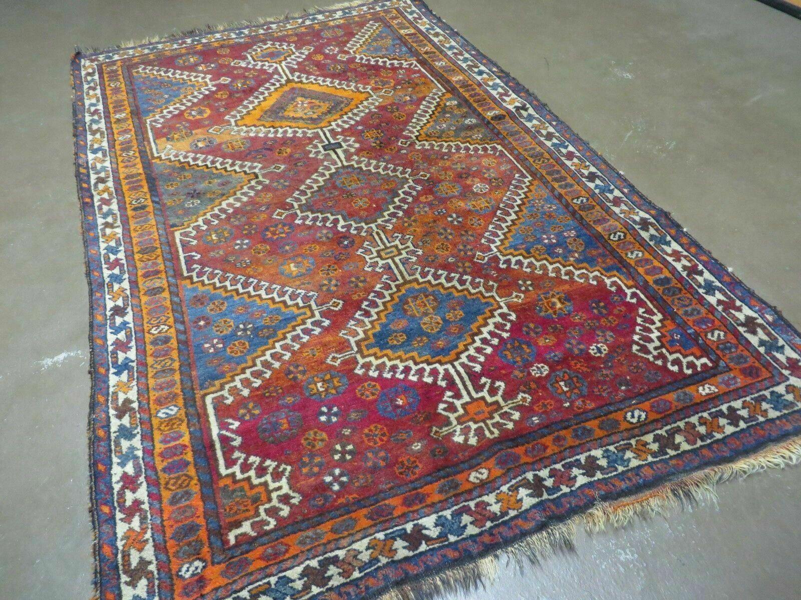 4' X 7' Antique Handmade Tribal Turkish Wool Rug Nice - Jewel Rugs