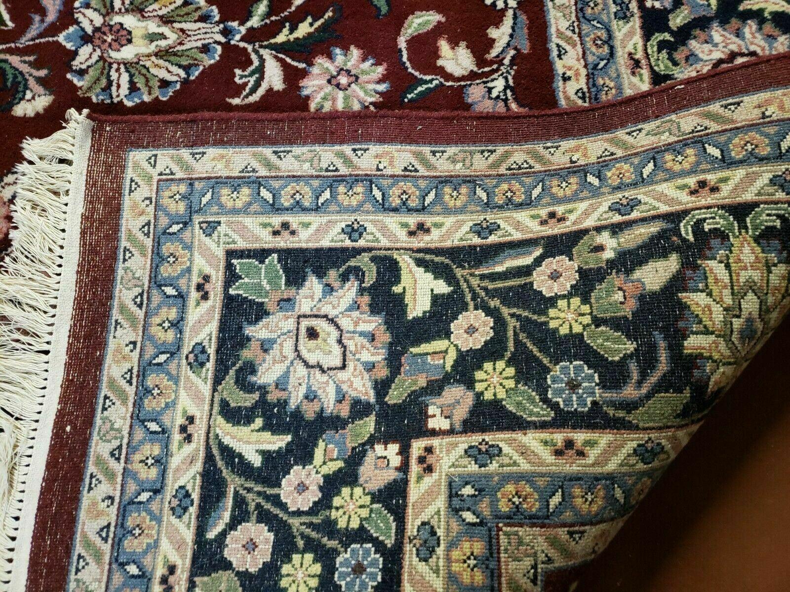 8' X 10' Handmade India Agra Larastan Wool Rug Floral Hand Knotted Red Beauty - Jewel Rugs