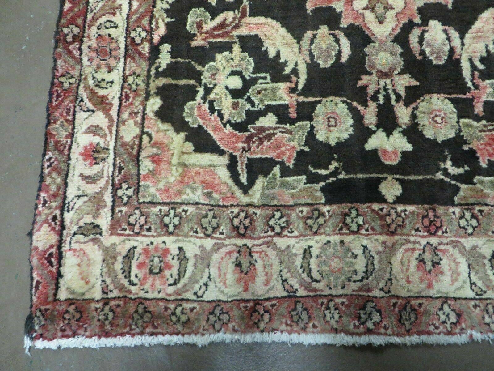 3' 9" X 10' Antique Handmade Turkish Wool Runner Rug Black Nice - Jewel Rugs