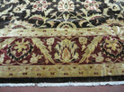 11' X 15' Vintage Hand Knotted Indian Agra Wool Rug Hand Made Dark Brown Floral - Jewel Rugs