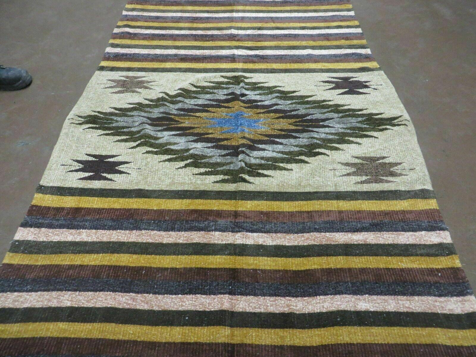 4' X 7' Vintage Handmade Latin American Mexican Wool Blanket Kilim Rug Nice # C - Jewel Rugs