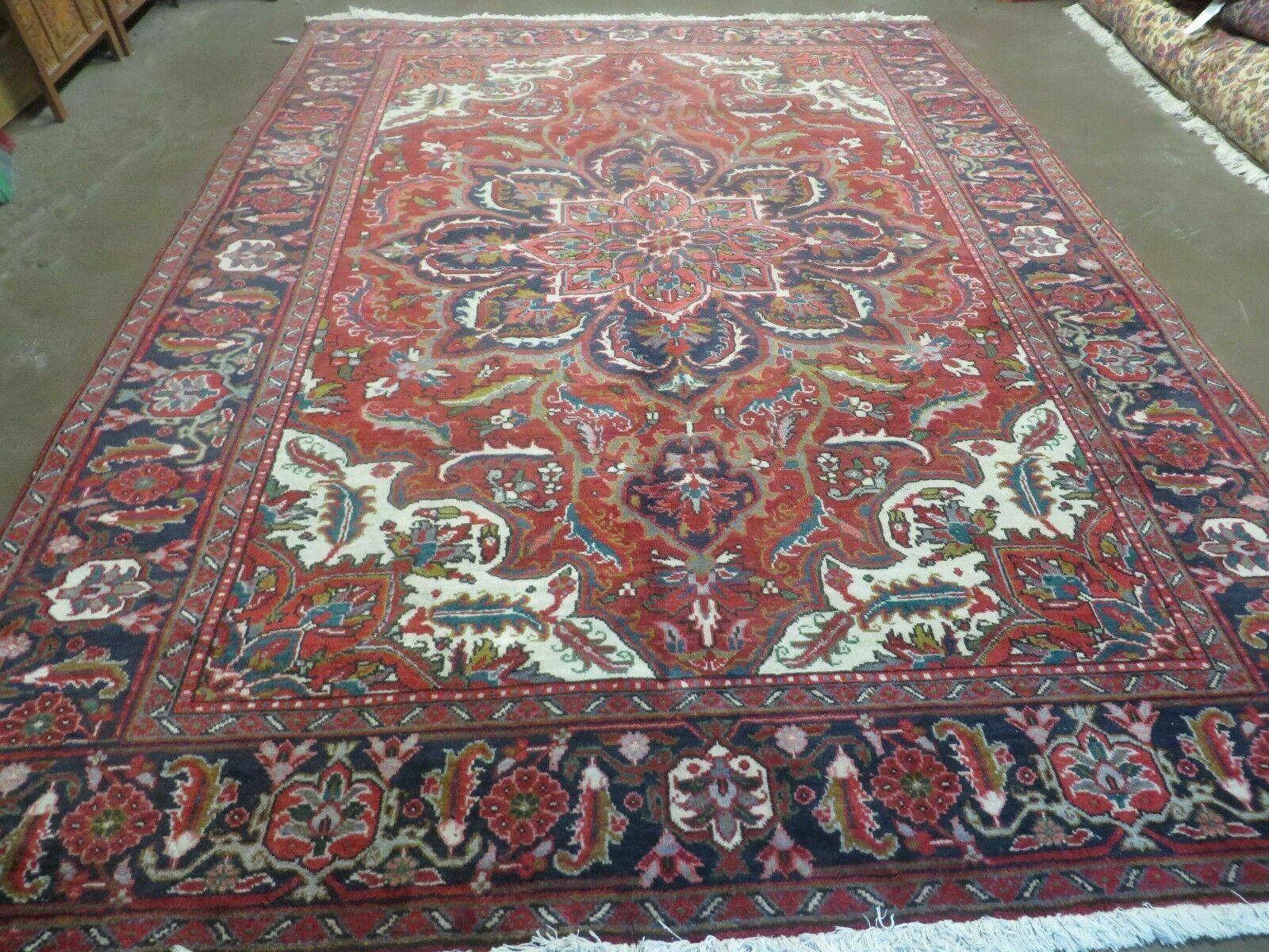 7' X 10' Vintage Handmade India Oriental Floral Hand Knotted Wool Rug Nice - Jewel Rugs