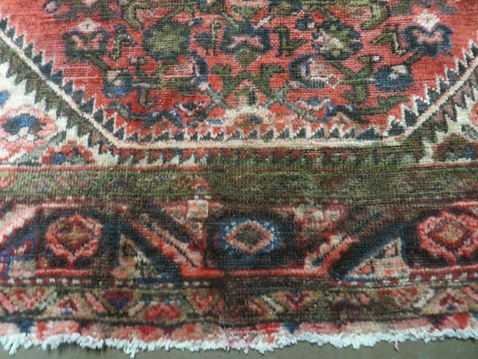 5' 6" X 10' Antique Handmade India Floral Oriental Wool Rug Veg Dyes Red Nice - Jewel Rugs