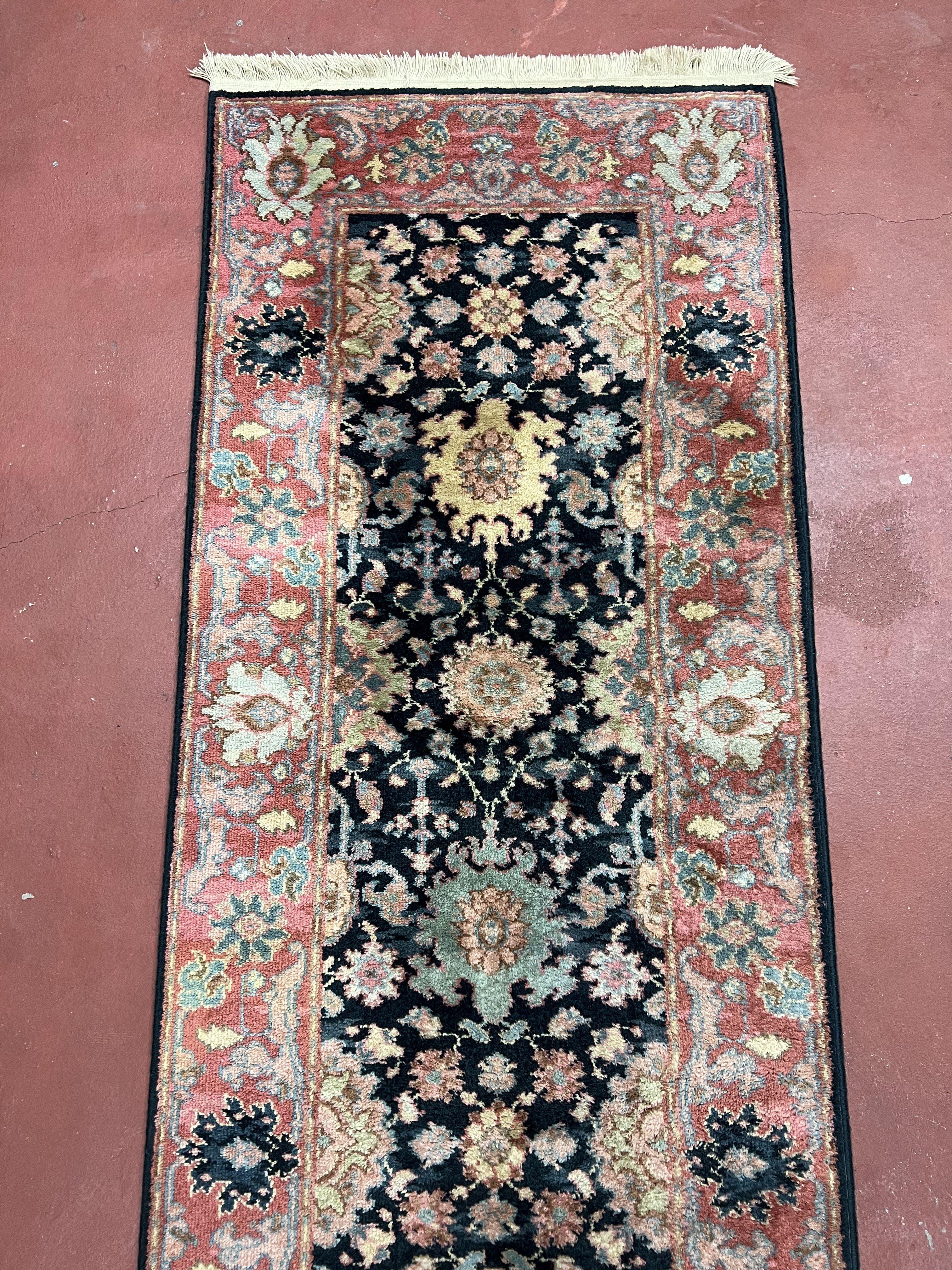 Vintage Karastan Runner Rug 2.6 x 12, Karastan Williamsburg Kurdish Pattern #559, 12ft Long Hallway Rug Wool - Jewel Rugs