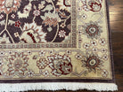 Vintage Indo Mahal Area Rug 6x9, Indian Persian Oriental Carpet 6 x 9, Puce Eggplant Tan Beige Rug, Hand-Knotted, Large Floral Design Wool - Jewel Rugs