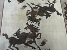 4' X 6' Modern Tibetan Nepal Art Deco Chinese Hand Knotted Wool Rug Horses Nice - Jewel Rugs