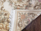 Chinese 90 Line Carpet 4x6, Chinese Aubusson Wool Rug, Plush Chinese Rug, Soft Pile Chinese Carpet, Cream Area Rug, Hand Knotted Floral - Jewel Rugs