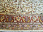 12' X 15' Antique Handmade Indo Larastan Birds Peacocks Animal Pictorial Wool Rug Oriental Carpet Oatmeal Color - Jewel Rugs